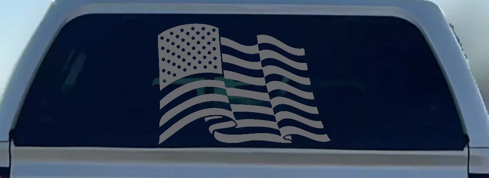 Waving American Flag  Patriotic Car or Truck Window Decal Sticker