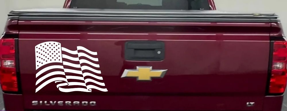 Waving American Flag  Patriotic Car or Truck Window Decal Sticker