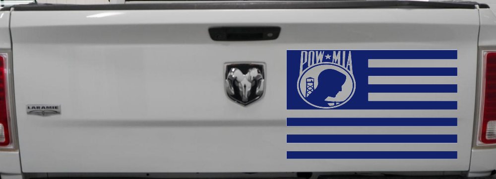 American Flag Pow Mia Military Car or Truck Window Decal Sticker (Navy)