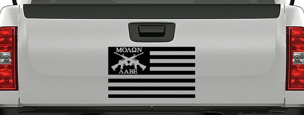 Molon Labe American Flag AR 15 Guns Guns Car or Truck Window Decal Sticker