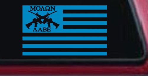 Molon Labe American Flag AR 15 Guns Guns Car or Truck Window Decal Sticker