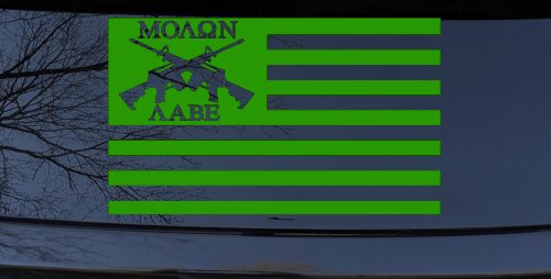 Molon Labe American Flag AR 15 Guns Guns Car or Truck Window Decal Sticker