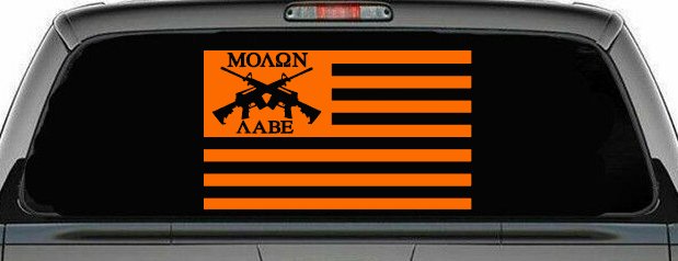Molon Labe American Flag AR 15 Guns Guns Car or Truck Window Decal Sticker