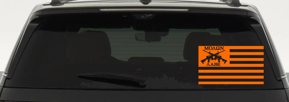 Molon Labe American Flag AR 15 Guns Guns Car or Truck Window Decal Sticker