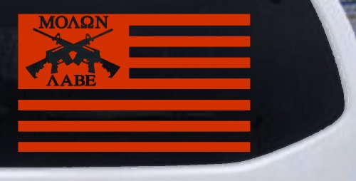 Molon Labe American Flag AR 15 Guns Guns Car or Truck Window Decal Sticker