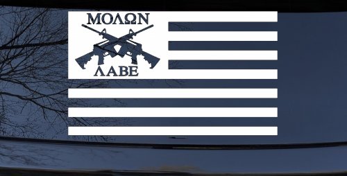 Molon Labe American Flag AR 15 Guns Guns Car or Truck Window Decal Sticker