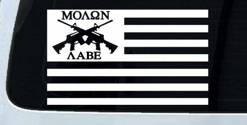 Molon Labe American Flag AR 15 Guns Guns Car or Truck Window Decal Sticker