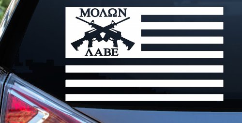 Molon Labe American Flag AR 15 Guns Guns Car or Truck Window Decal Sticker