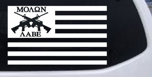 Molon Labe American Flag AR 15 Guns Guns Car or Truck Window Decal Sticker