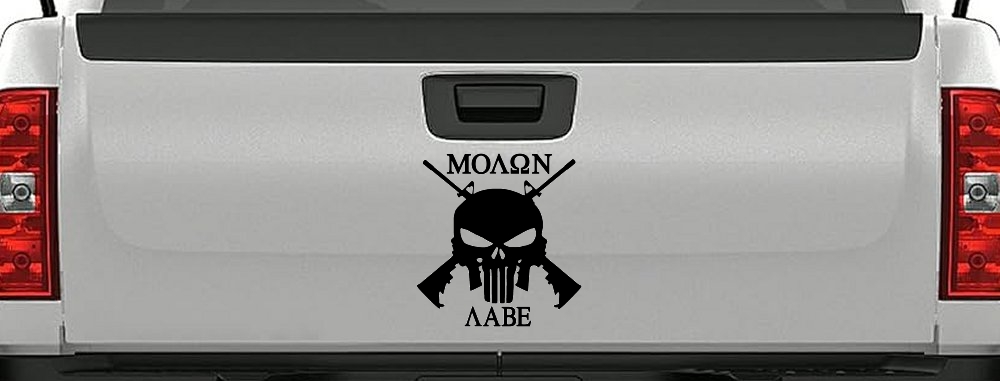 Molon Labe come and take them Punisher Skull AR 15 Guns Guns Car or Truck Window Decal Sticker