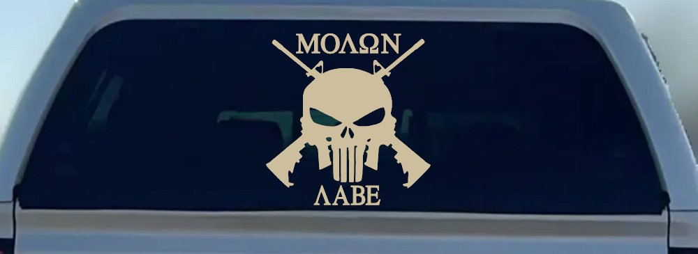 Molon Labe come and take them Punisher Skull AR 15 Guns Guns Car or Truck Window Decal Sticker