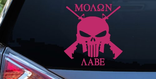 Molon Labe come and take them Punisher Skull AR 15 Guns Guns Car or Truck Window Decal Sticker