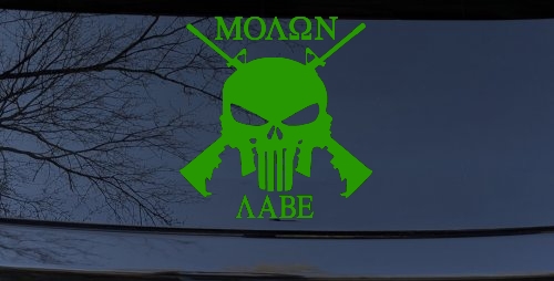 Molon Labe come and take them Punisher Skull AR 15 Guns Guns Car or Truck Window Decal Sticker