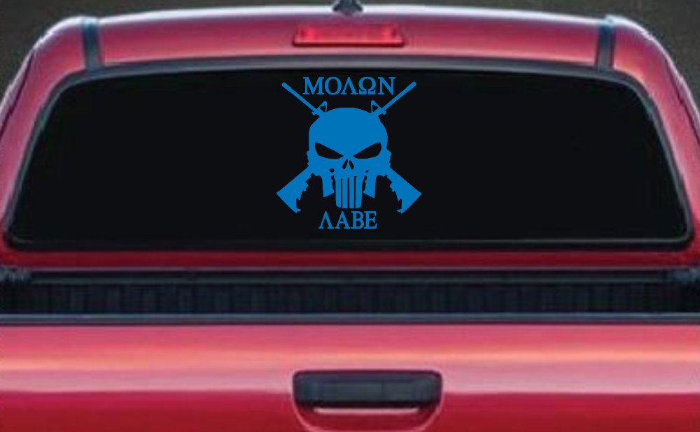 Molon Labe come and take them Punisher Skull AR 15 Guns Guns Car or Truck Window Decal Sticker