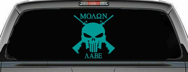 Molon Labe come and take them Punisher Skull AR 15 Guns Guns Car or Truck Window Decal Sticker