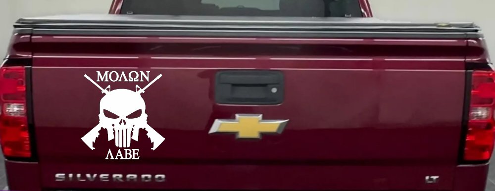 Molon Labe come and take them Punisher Skull AR 15 Guns Guns Car or Truck Window Decal Sticker