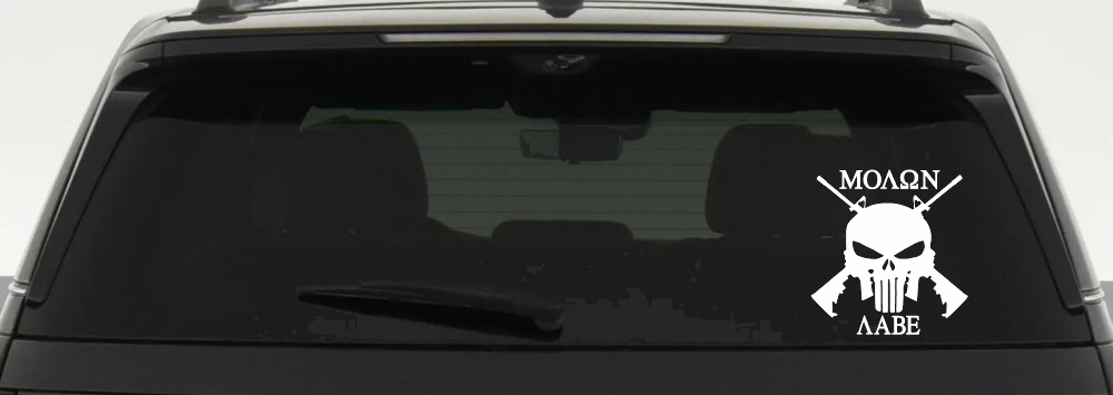 Molon Labe come and take them Punisher Skull AR 15 Guns Guns Car or Truck Window Decal Sticker