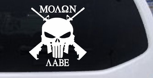 Molon Labe come and take them Punisher Skull AR 15 Guns Guns Car or Truck Window Decal Sticker