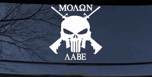 Molon Labe come and take them Punisher Skull AR 15 Guns Guns Car or Truck Window Decal Sticker
