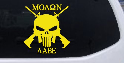 Molon Labe come and take them Punisher Skull AR 15 Guns Guns Car or Truck Window Decal Sticker