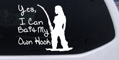 Yes I Can Bait My Own Hook Fishing Car or Truck Window Decal Sticker