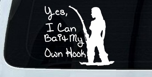 Yes I Can Bait My Own Hook Fishing Car or Truck Window Decal Sticker
