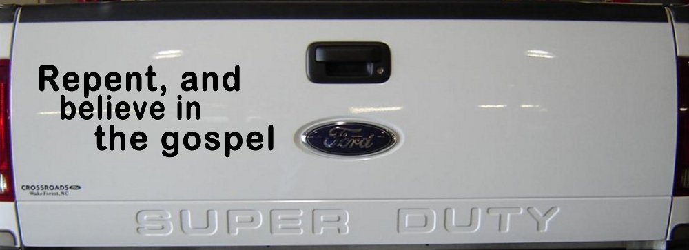 Repent And Believe In The Gospel Christian Car or Truck Window Decal Sticker (Black)