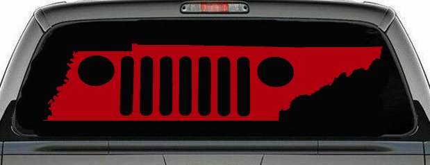 Tennessee Jeep Grill Off Road Car or Truck Window Decal Sticker