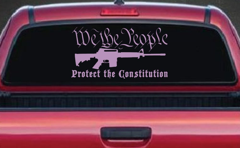 We The People Protect The Constitution AR 15 Guns Car or Truck Window Decal Sticker (Lilac)