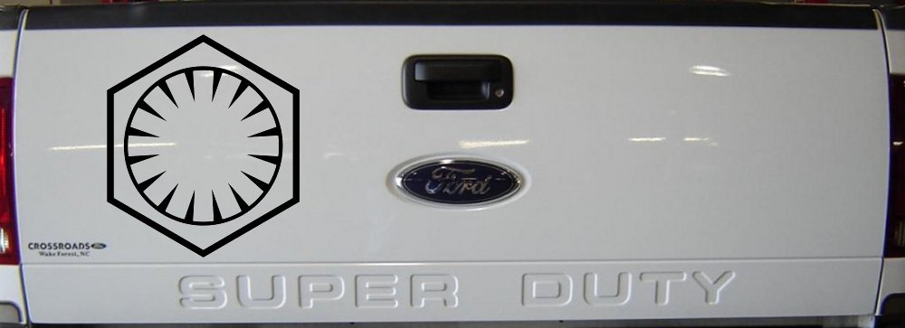 The First Order Sci Fi Car or Truck Window Decal Sticker (Black)
