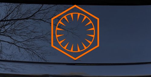 The First Order Sci Fi Car or Truck Window Decal Sticker (Orange)