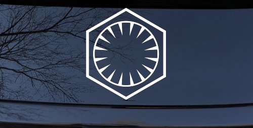 The First Order Sci Fi Car or Truck Window Decal Sticker (White)