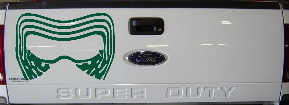 Kylo Ren Mask Sci Fi Car or Truck Window Decal Sticker (Dark Green)