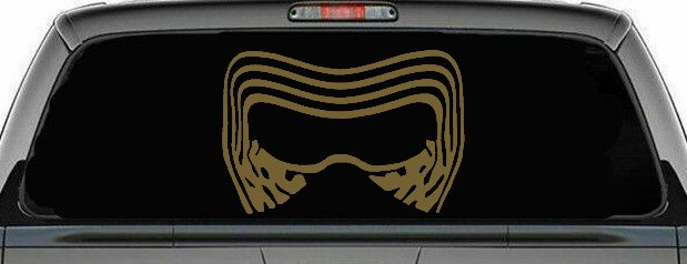 Kylo Ren Mask Sci Fi Car or Truck Window Decal Sticker (Gold)