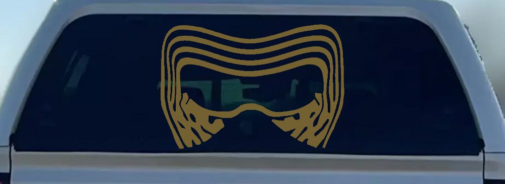 Kylo Ren Mask Sci Fi Car or Truck Window Decal Sticker (Gold)