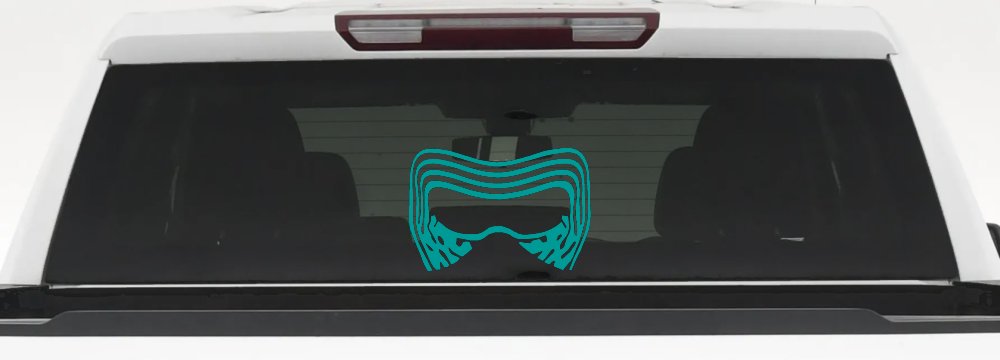 Kylo Ren Mask Sci Fi Car or Truck Window Decal Sticker (Turquoise)