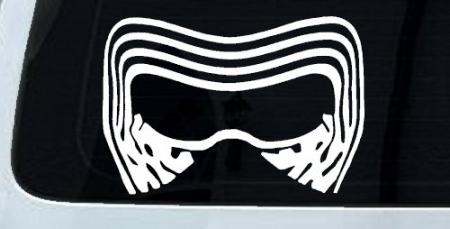 Kylo Ren Mask Sci Fi Car or Truck Window Decal Sticker (White)