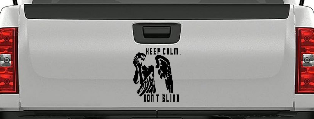 Doctor Who Keep Calm Dont Blink Weeping Angels Sci Fi Car or Truck Window Decal Sticker (Black)