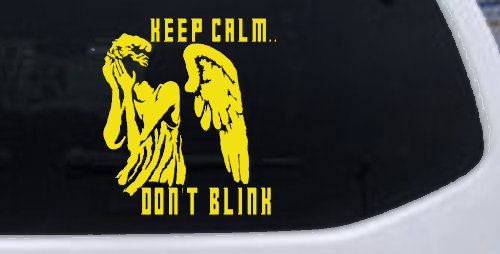 Doctor Who Keep Calm Dont Blink Weeping Angels Sci Fi Car or Truck Window Decal Sticker (Yellow)
