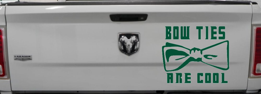 Doctor Who Bow Ties Are Cool Sci Fi Car or Truck Window Vinyl Decal Sticker (Dark Green)