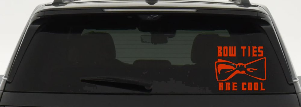 Doctor Who Bow Ties Are Cool Sci Fi Car or Truck Window Decal Sticker (Orange Red)