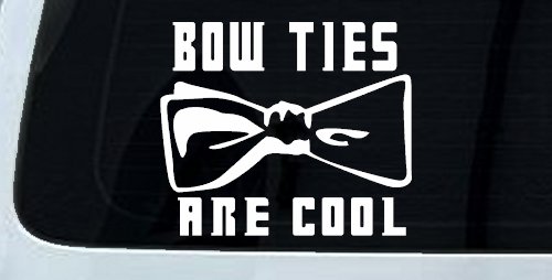 Doctor Who Bow Ties Are Cool Sci Fi Car or Truck Window Decal Sticker (White)