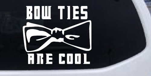 Doctor Who Bow Ties Are Cool Sci Fi Car or Truck Window Vinyl Decal Sticker (White)