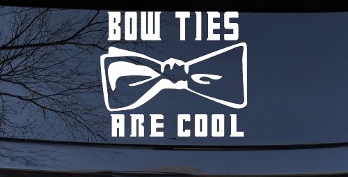 Doctor Who Bow Ties Are Cool Sci Fi Car or Truck Window Vinyl Decal Sticker (White)