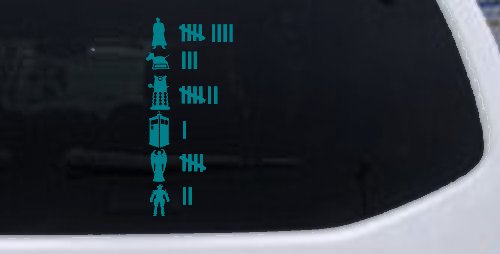 Doctor Who Keeping Count Sci Fi Car or Truck Window Decal Sticker (Turquoise Blue)