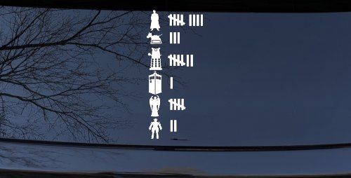 Doctor Who Keeping Count Sci Fi Car or Truck Window Decal Sticker (White)