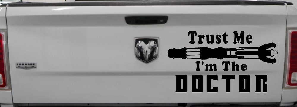 Doctor Who Sonic Screwdriver Trust Me Im The Doctor Sci Fi Car or Truck Window Vinyl Decal Sticker (Black)