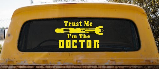 Doctor Who Sonic Screwdriver Trust Me Im The Doctor Sci Fi Car or Truck Window Decal Sticker