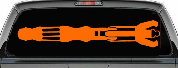 Doctor Who Sonic Screwdriver Sci Fi Car or Truck Window Decal Sticker (Orange)
