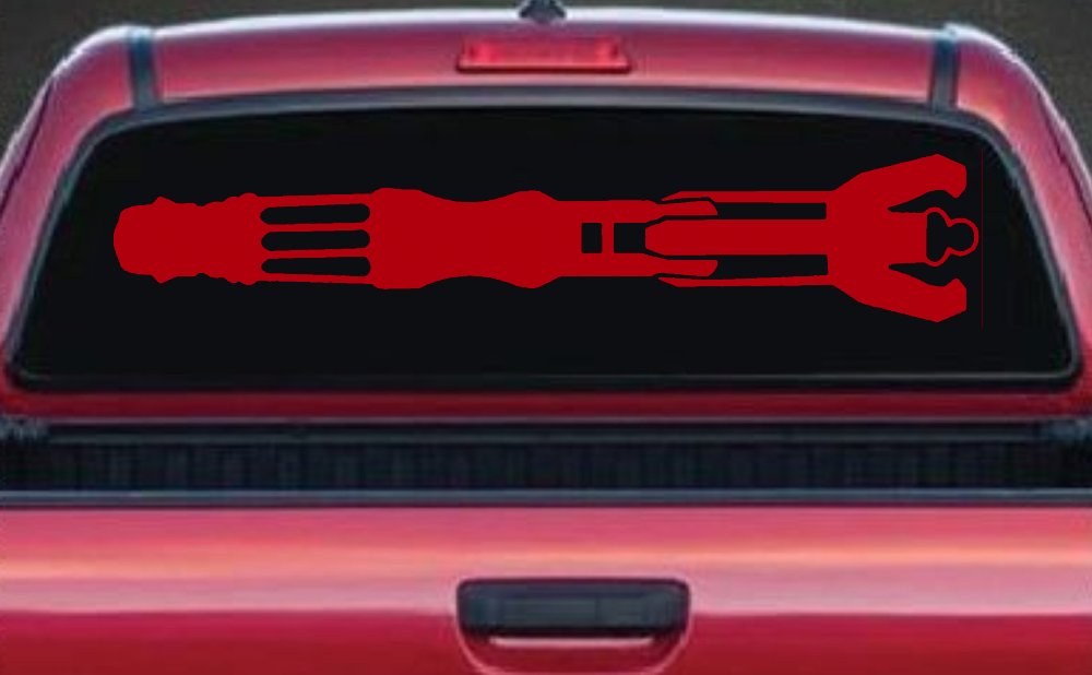 Doctor Who Sonic Screwdriver Sci Fi Car or Truck Window Decal Sticker (Red)